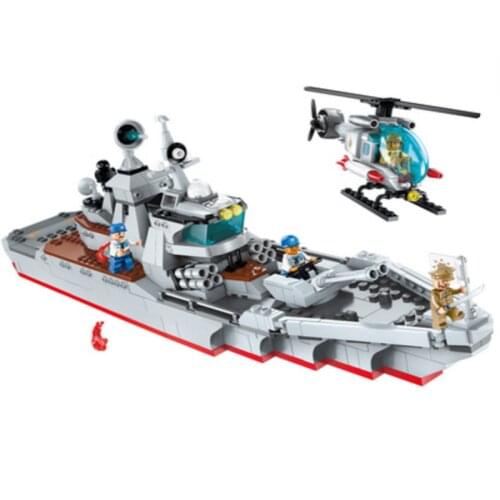 539pcs Enlightenment 1722 Military Series Destroyer Attack Boy Small Particle Assembled Building Block Toy Gifts
