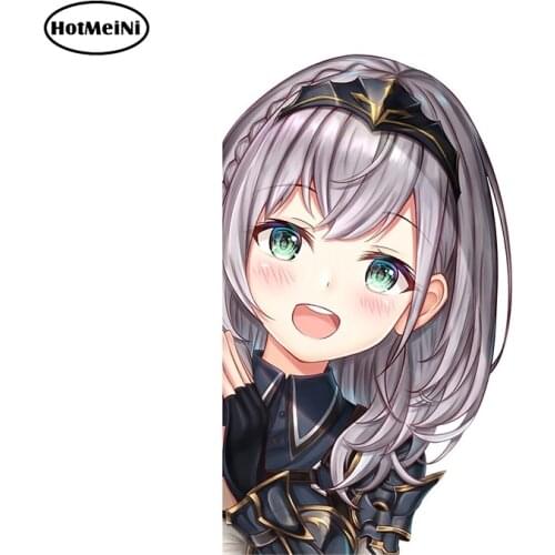 HotMeiNi 13cm x 7.8cm for Corner Peeker Anime Girl Car Sticker Sunscreen Scratch-Proof Decal Motorcycle Surfboard Car Styling