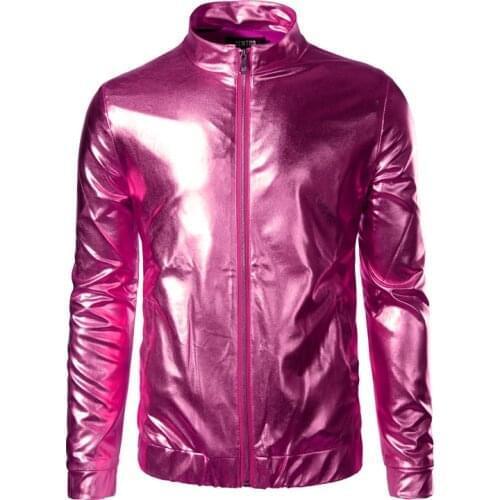 Shiny Metallic Jacket Men/Women 2020 Brand New Design Lightweight Mens Jackets and Coats Nightclub DJ Stage Perform Clothes