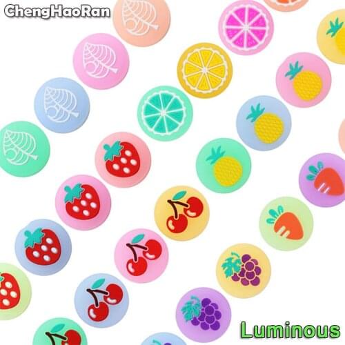 ChengHaoRan 2pcs Fruit Thumb Stick Grip Cap For Nintendo Switch Lite NS Joy-Con Animal Crossing Joystick Cover Handle Case Shell