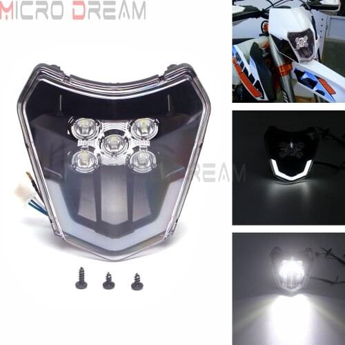 For EXC XCF XCW Six Days 250 300 350 450 500 690 SMC Enduro Dual Sport LED Head Lamp Lighting Motocross LED Hi/Lo Beam Headlight