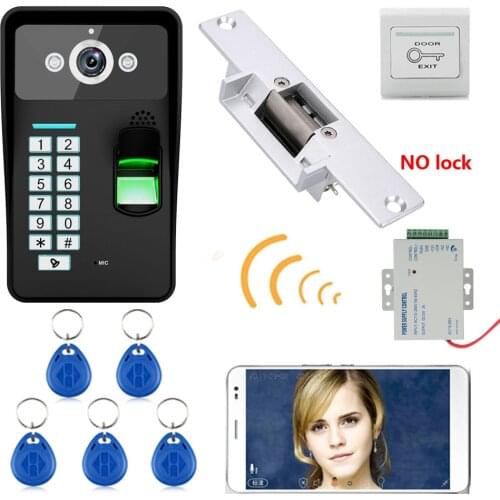 HD 720P Wireless WIFI RFID Password Video Door Phone Doorbell Intercom System Night Vision + Electric Strike Lock
