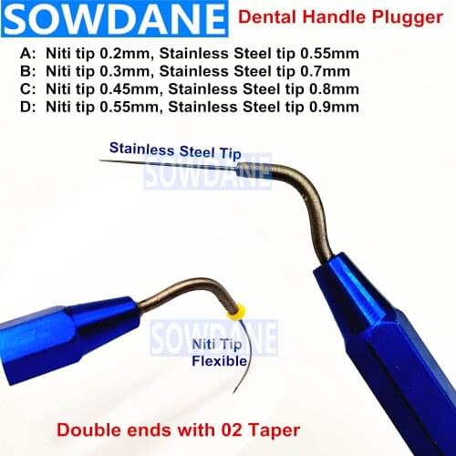 Dental Hand Pluggers NITI Tip Flexible Dentist Endodontic Instruments Fill Obturation Endo Materials Cone Flat Endo Spatula Tool