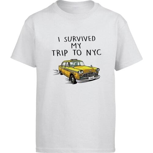 Tax Survived My Trip To Nyc T Shirt Men Tshirt Funny Printed Tshirts Summer Tops Cotton Black Anime Short Sleeve T-Shirt Tee