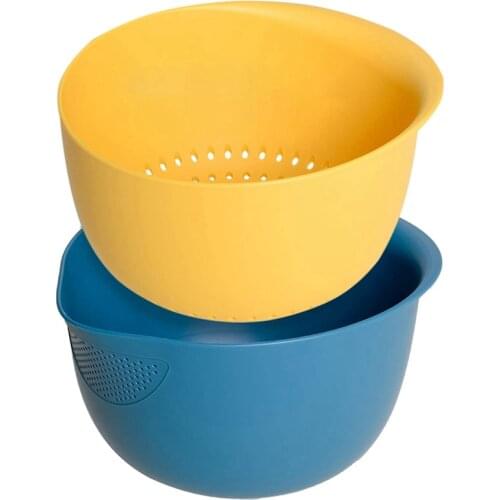 Ginkgo Rice Strainer and Kitchen Colander Set - Strain Rice, Quinoa and Small Grains - Soak, Wash and Drain and Fruit