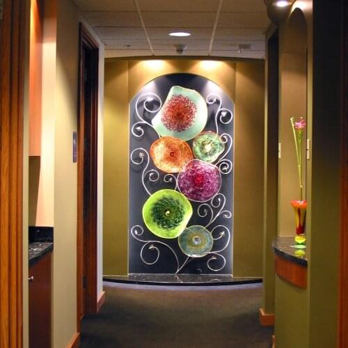 Art Decorative Handmade Blown Glass Wall Plates Handmade Blown Glass Wall Lamps Art Decorative