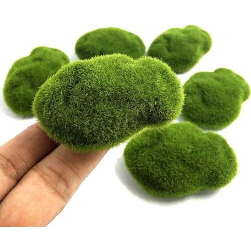 4 Size Artificial Foam Green Moss Plants Rocks Decorations Creative Green Moss Balls Home Garden Lawn Floor Adornments Wholesale
