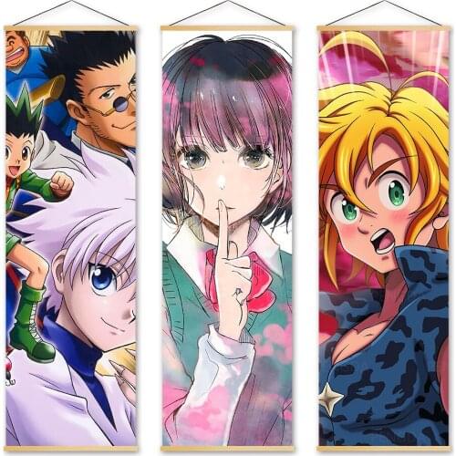 Canvas Print Picture Hunter X Hunter Wall Art Painting Solid Wood Hanging Scrolls Poster Classical Japan Anime Home Decoration