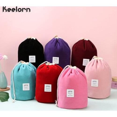 Keelorn Round Waterproof Makeup Bag Travel Cosmetic bag Organizer Toiletry Makeup Bags For Women Ladies Box