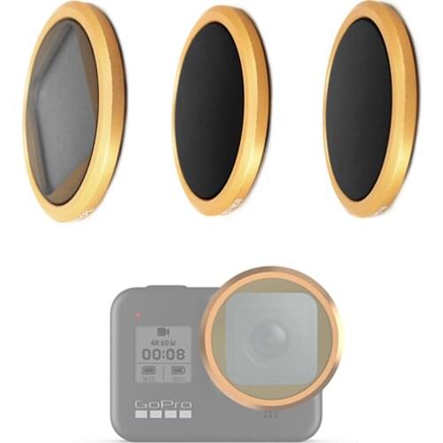 CPL + ND8 + ND16 Neutral Density Filters Kit for GoPro Hero 8 Black Action Sport Camera Accessories