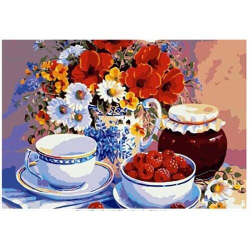 Paint By Number Lotus Drawing On Canvas HandPainted Painting Art Gift DIY Pictures By Number Flower Kits Home Decor