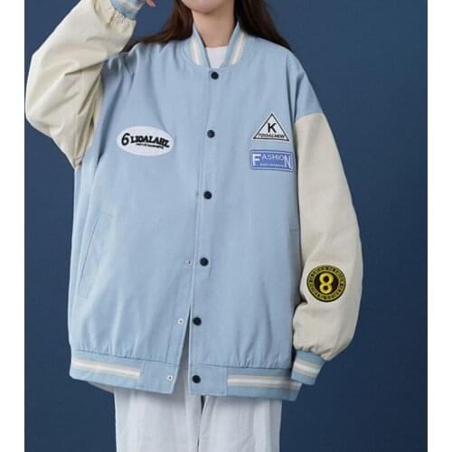Bomber Jacket Women Baseball Uniform Trendy Korean Versatile Handsome Youth Autumn Coat Harajuku Streetwear Vintage Clothing