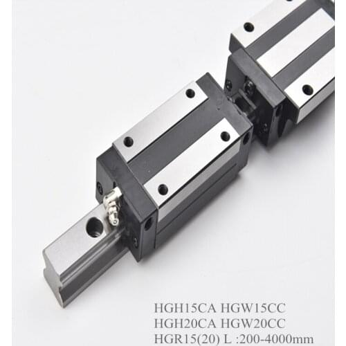 HGH20CA HGW20CC HGH15CA HGW15C Linear Guide Rails 15mm 2pcs LM Rail Any Length + 4pcs Slide Block Carriage CNC Router Module kit