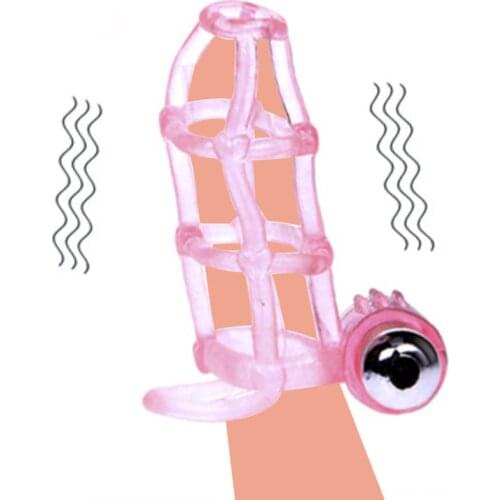 Male Masturbator Vibrating Cock Ring Chastity Cage Glans Trainer Massager Delayed Ejaculation Penis Ring Adult Sex Toys For Men