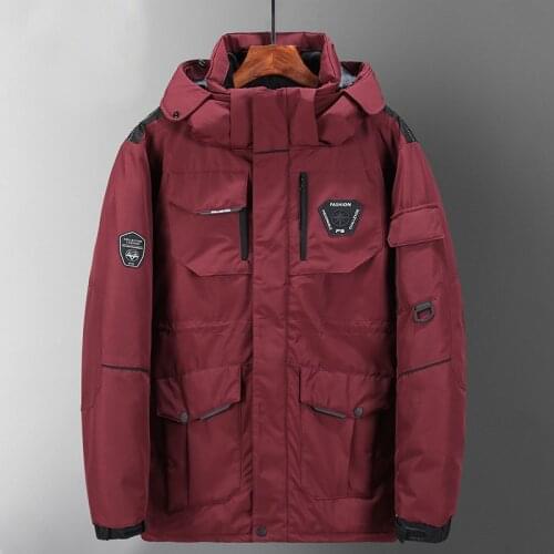 2020 New White Duck Down Coat Men -30 Degrees Thick Winter Removable Hooded Warm Down Parka Waterproof Big Pockets Size 3XL