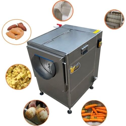 Industrial Automatic Sweet Potato Carrot Taro Brush Washing Peeling Machine For Catering Services