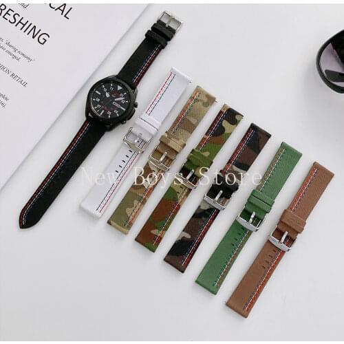 Strap For Samsung Galaxy watch 3 45mm Band Gear s3 Frontier Classic bracelet Woven Nylon Fabric Band for 22mm 20mm Wrist Belt
