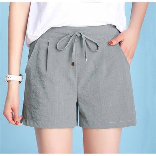 Summer Casual Shorts Beach High Waist Short Fit Elastic Waist Pocket Shorts High Waist String