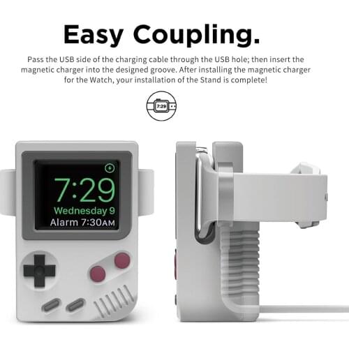 Aibevi Retro Silicone Charge Stand Holder Station Dock for Apple Watch SE 6 5 4 3 42mm 38mm Charging Desktop Holder for IWatch