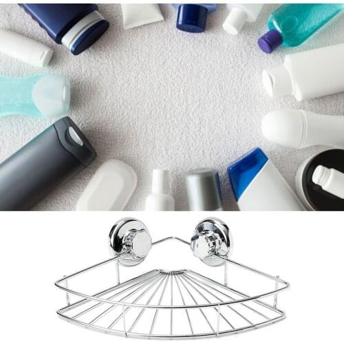 Stainless Steel Rack Punch-Free Bathroom Suction Shelf Wall-Mounted Toilet Storage Shower Shelf