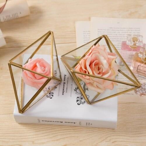 Wedding Engagement Ring Box Jewelry Gift,Wedding Ring Holders ,Geometric glass box, wedding favor Landscape DIY Decorative