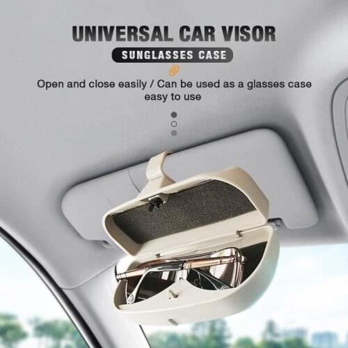 Universal Car Visor Sunglasses Case Car Glasses Box Car Sunshade Bill Clip Multifunctional Car Glasses Storage Box Organizer Box