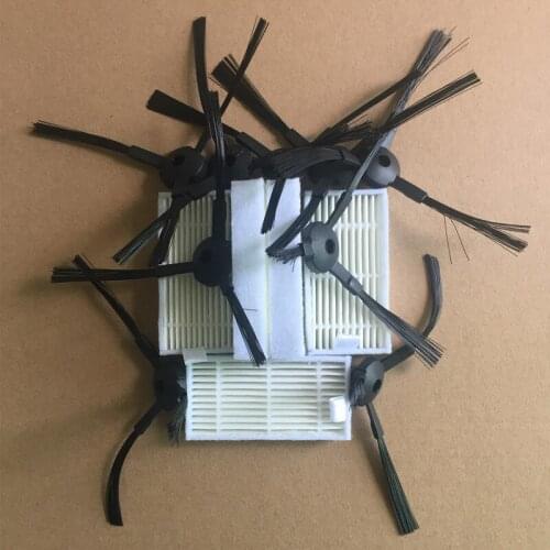 10x Side Brush + 5x HEPA Filter Replacement for Chuwi ilife V1 Vacuum Cleaner Robot Parts
