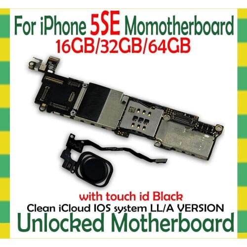 Factory unlocked for iphone SE Motherboard with without Touch ID for iphone 5 SE Mainboard Full Chips unlock 5se logic boards