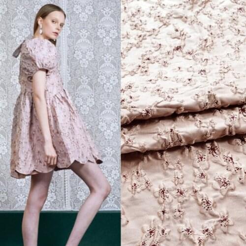 Jacquard Polyester Fabric Nylon Comfortable Soft Spring Summer Windbreaker Suit Clothing Fabrics Cherry Blossom Cloth Sewing