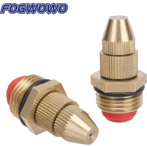 1/2 Inch Brass Spray Adjustable Water Flow Misting Nozzles Garden Irrigation Water Mist Outdoor Cooling Systems Tools 2 Pcs