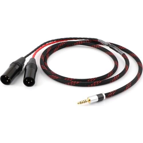 1 piece hifi audio 4.4MM Balanced plug To 2xXLR Male Upgraded Cable