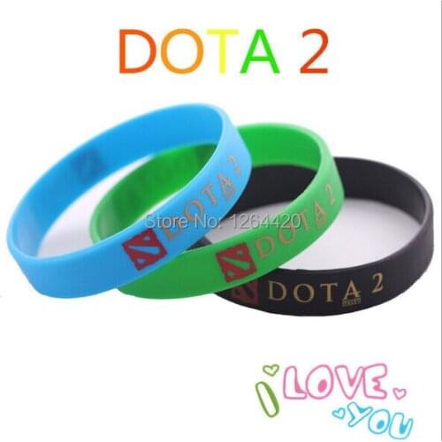 100pcs/lot DOTA2 Game Equipment Bracelets Fashion Women&Men 's Silicone Wristband 2014 Hot