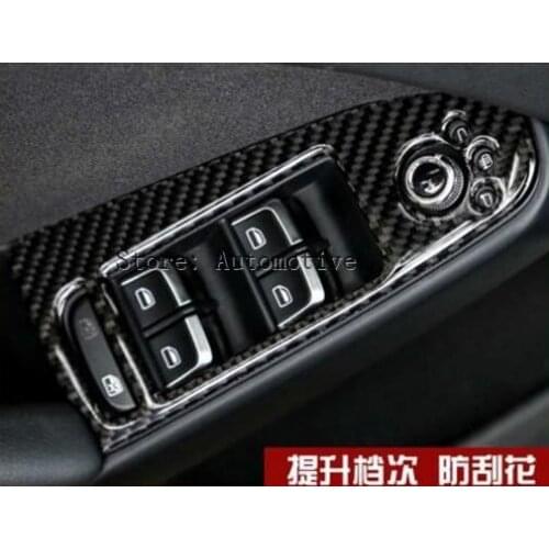 2010-2015 Carbon Fiber Handle Holder Window Lift Switch Trim For Audi A5 8T