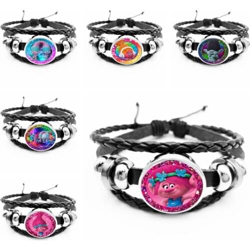 2020 New Cartoon Magic Hair Elves Glass Convex Round Snap Black Hand-made Bracelet Personalized Bracelet Jewelry