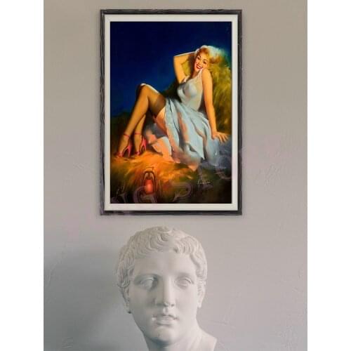 412 Vintage Beautiful Pin-up Girl Classic Picture Custom Silk Poster Home Deco Wall Art Christmas Gift