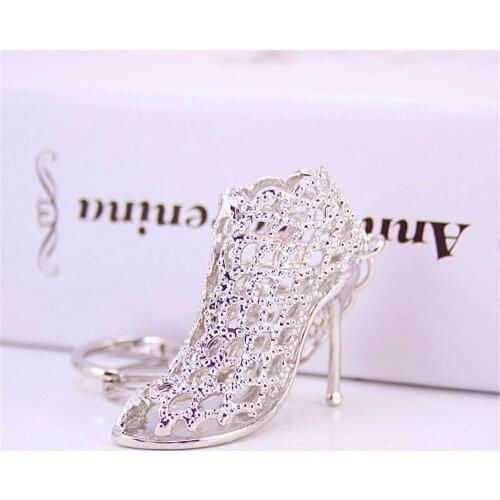 1PC Hollow Out High heel Shoes Keychain Purse Bag Buckle HandBag Pendant For Car Keyring Holder Women Best Gift