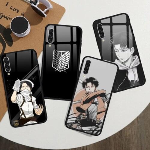 Anime Japanese attack on Titan Phone Case Tempered glass For Samsung S10 S20 plus Ultra E note8 note9 note10 pro