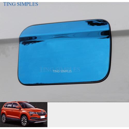 For Skoda Karoq Car Fuel Tank Cap Cover Panel Trims Interior stainless steel Accessories Chrome 2016 2017 2018 2019 2020