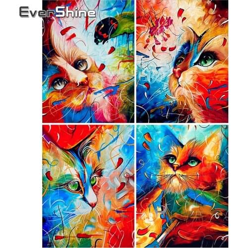 EverShine 5D Full Square Diamond Painting Cartoon Mosaic Art Kits Diamond Embroidery Cat Pictures New Arrival Home Decoration