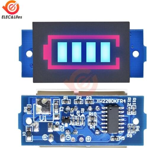 BMS 1S/2S/3S/4S Li-lion 18650 Lithium Battery Capacity Indicator Module Blue Display Electric Vehicle Battery Power Tester