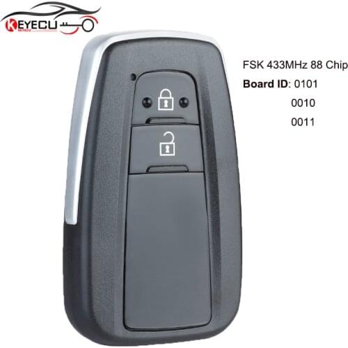 KEYECU BA7EQ FSK 433MHz / 434MHz 88 Chip Smart Remote Key Fob for Toyota Auris Yaris Hybrid Auris Board ID 0010 0011 61A651-0100