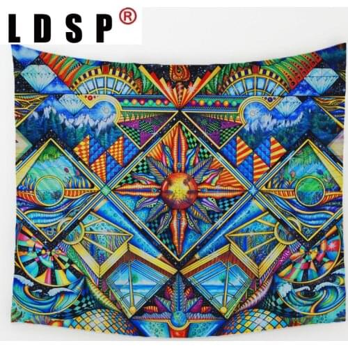LDSP Tapestry Geometric Mandala Wall Hanging Fabric Mural Background Cloth Wall Rugs Towel Beach Fabric Blanket Dorm Home Decor