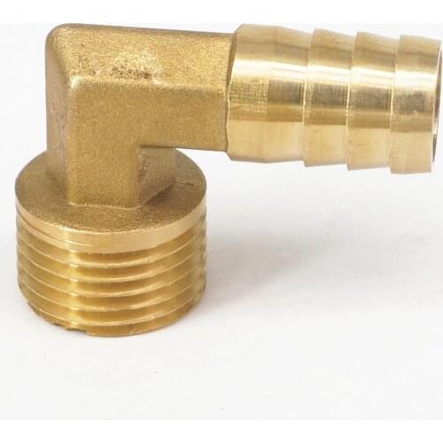 LOT 2 Hose Barb I/D 14mm x 1/2" BSP Male Thread Elbow Brass coupler Splicer Connector fitting for Fuel Gas Water