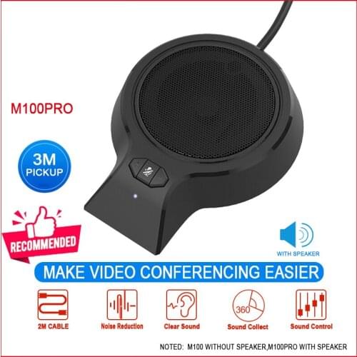 M100PRO 360 Degree Pickup Video Voice Call 2M Cable USB Omnidirectional Microphone With Speaker Video USB Conference Microphone