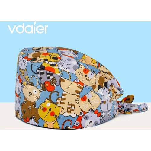 Medical scrubs cap Hospital doctor nursing cap Breathable cotton dentist pet vet lab Surgical cap nursing hat