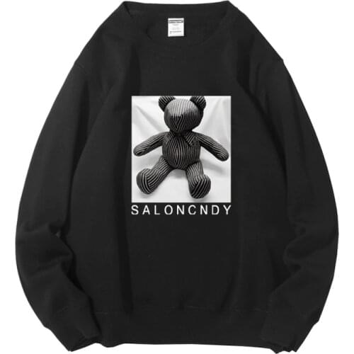 Fashion Pullover High Street Jumpers Mens hoodies Loose Fleece Black Autumn Winter Loose Couple Fashion Sweatshirts Fall Tops