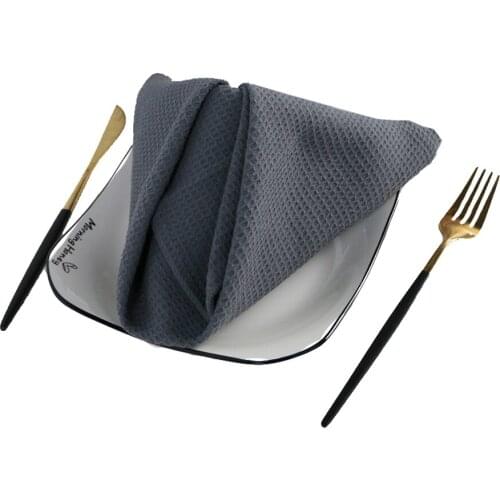 Set of 4PCS Cloth Tea Napkins Waffle Weave Cotton Kitchen Towel Absorbent Dish Cleaning for Wedding Restaurant Japanese Style