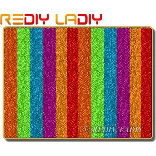 Latch Hook Kits Make Your Own Rug Rainbow Strip Crocheting Cushion Mat DIY Carpet Rug Acrylic Yarn Printed Canvas Hobby & Crafts