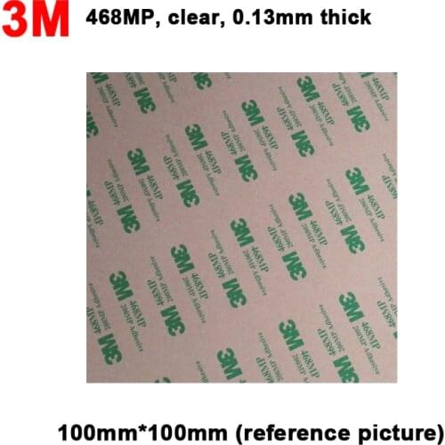 4 sheets 100mm*100mm 3M 468MP Clear Adhesive Double Sticky Sticker for Phone Repair, Panel Nameplate Bond, Key button