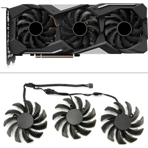 NEW 3PCS PLD08010S12HH T128010SU GTX1660 GPU FAN For Gigabyte GeForce GTX 1660 SUPER AORUS 6G RTX2060 RTX3060 RTX3070 Cooling